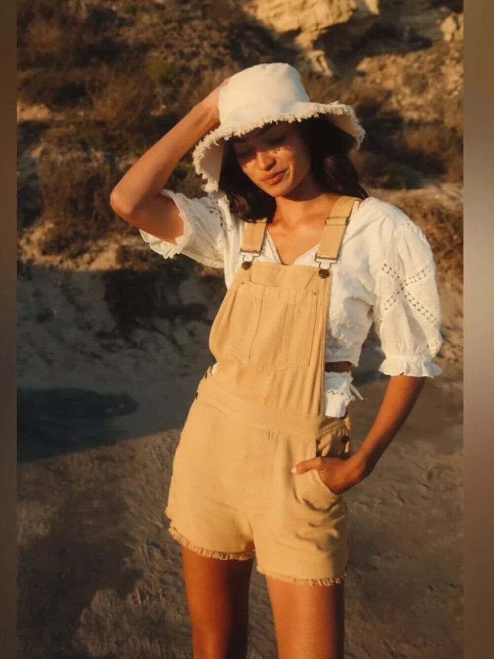 Anthropologie Pilcro The Wanderer Short Overalls 100% Cotton Size 32